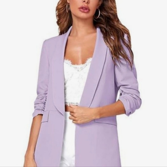 Rinascimento Jackets & Blazers - Spring Lilac Lavendar Open Blazer Long Casual Modest Church Wear Size Medium